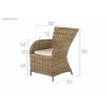 Nova Solo Wickerworks Rook Dining Chair - Dimension