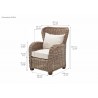 Nova Solo Wickerworks Natural Rattan Queen Chair - Dimension