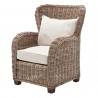 Nova Solo Wickerworks Natural Rattan Queen Chair - Side  Angle