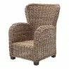 Nova Solo Wickerworks Natural Rattan Queen Chair - Side  Angle - Nova Solo Wickerworks Natural Rattan Queen Chair - Side  Angle