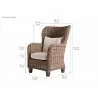 Nova Solo Wickerworks King Chair  - Dimension - Nova Solo Wickerworks King Chair  - Dimension