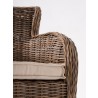 Nova Solo Wickerworks Baron Lounge Armchair With Cushions - Set Of Two - Seat Closeup Angle