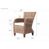Nova Solo Wickerworks Baroness Lounge Armchair With Cushions - Set of Two - Dimension