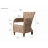 Nova Solo Wickerworks Baroness Lounge Armchair With Cushions - Set of Two - Dimension - Nova Solo Wickerworks Baroness Lounge Armchair With Cushions - Set of Two - Dimension