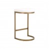Essentials For Living Cresta Counter Stool in LiveSmart Peyton Pearl Brushed Gold - Back Angled