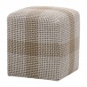 Essentials For Living Cross Accent Cube in Taupe & White Flat Rope - Front Side Angle