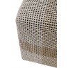 Essentials For Living Cross Accent Cube in Taupe & White Flat Rope - Closeup Angle