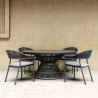 Azzurro Living Crete Stackable Dining Chair With Graphite Cushion - Lifestyle with Dining Set 2