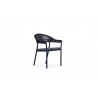 Azzurro Living Crete Stackable Dining Chair With Graphite Cushion - Angled
