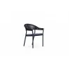 Azzurro Living Crete Stackable Dining Chair With Graphite Cushion - Angled - Azzurro Living Crete Stackable Dining Chair With Graphite Cushion - Angled