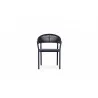 Azzurro Living Crete Stackable Dining Chair With Graphite Cushion - Front - Azzurro Living Crete Stackable Dining Chair With Graphite Cushion - Front