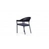 Azzurro Living Crete Stackable Dining Chair With Graphite Cushion - Back Angled