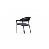 Azzurro Living Crete Stackable Dining Chair With Graphite Cushion - Back Angled - Azzurro Living Crete Stackable Dining Chair With Graphite Cushion - Back Angled