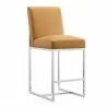 Manhattan Comfort Element 37.2 in. Camel and Polished Chrome Stainless Steel Counter Height Bar Stool  - Manhattan Comfort Element 37.2 in. Camel and Polished Chrome Stainless Steel Counter Height Bar Stool 