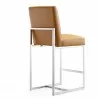 Manhattan Comfort Element 37.2 in. Camel and Polished Chrome Stainless Steel Counter Height Bar Stool - Manhattan Comfort Element 37.2 in. Camel and Polished Chrome Stainless Steel Counter Height Bar Stool