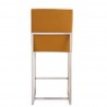 Manhattan Comfort Element 37.2 in. Camel and Polished Chrome Stainless Steel Counter Height Bar Stool Back