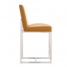 Manhattan Comfort Element 37.2 in. Camel and Polished Chrome Stainless Steel Counter Height Bar Stool Side