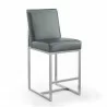 Manhattan Comfort Element 37.2 in. Graphite and Polished Chrome Stainless Steel Counter Height Bar Stool - Manhattan Comfort Element 37.2 in. Graphite and Polished Chrome Stainless Steel Counter Height Bar Stool