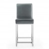 Manhattan Comfort Element 37.2 in. Graphite and Polished Chrome Stainless Steel Counter Height Bar Stool Front