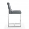 Manhattan Comfort Element 37.2 in. Graphite and Polished Chrome Stainless Steel Counter Height Bar Stool Side