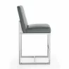 Manhattan Comfort Element 37.2 in. Graphite and Polished Chrome Stainless Steel Counter Height Bar Stool Side - Manhattan Comfort Element 37.2 in. Graphite and Polished Chrome Stainless Steel Counter Height Bar Stool Side