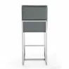 Manhattan Comfort Element 37.2 in. Graphite and Polished Chrome Stainless Steel Counter Height Bar Stool Back - Manhattan Comfort Element 37.2 in. Graphite and Polished Chrome Stainless Steel Counter Height Bar Stool Back
