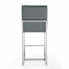 Manhattan Comfort Element 37.2 in. Graphite and Polished Chrome Stainless Steel Counter Height Bar Stool Back