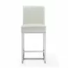 Manhattan Comfort Element 37.2 in. Pearl White and Polished Chrome Stainless Steel Counter Height Bar Stool Front - Manhattan Comfort Element 37.2 in. Pearl White and Polished Chrome Stainless Steel Counter Height Bar Stool Front