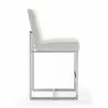 Manhattan Comfort Element 37.2 in. Pearl White and Polished Chrome Stainless Steel Counter Height Bar Stool Side - Manhattan Comfort Element 37.2 in. Pearl White and Polished Chrome Stainless Steel Counter Height Bar Stool Side