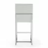 Manhattan Comfort Element 37.2 in. Pearl White and Polished Chrome Stainless Steel Counter Height Bar Stool Back - Manhattan Comfort Element 37.2 in. Pearl White and Polished Chrome Stainless Steel Counter Height Bar Stool Back