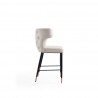 Manhattan Comfort Holguin 37" Counter Stool with Tufted Back Buttons in Cream Side