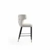 Manhattan Comfort Holguin 37" Counter Stool with Tufted Back Buttons in Cream Side - Manhattan Comfort Holguin 37" Counter Stool with Tufted Back Buttons in Cream Side