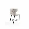 Manhattan Comfort Holguin 37" Counter Stool with Tufted Back Buttons in Cream - Manhattan Comfort Holguin 37" Counter Stool with Tufted Back Buttons in Cream