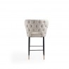 Manhattan Comfort Holguin 37" Counter Stool with Tufted Back Buttons in Cream Back