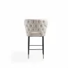Manhattan Comfort Holguin 37" Counter Stool with Tufted Back Buttons in Cream Back - Manhattan Comfort Holguin 37" Counter Stool with Tufted Back Buttons in Cream Back