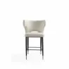 Manhattan Comfort Holguin 37" Counter Stool with Tufted Back Buttons in Cream Front - Manhattan Comfort Holguin 37" Counter Stool with Tufted Back Buttons in Cream Front