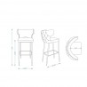 Manhattan Comfort Holguin 37" Counter Stool with Tufted Back Buttons