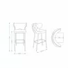 Manhattan Comfort Holguin 37" Counter Stool with Tufted Back Buttons - Manhattan Comfort Holguin 37" Counter Stool with Tufted Back Buttons
