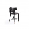 Manhattan Comfort Holguin 37" Counter Stool with Tufted Back Buttons in Grey Front