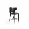 Manhattan Comfort Holguin 37" Counter Stool with Tufted Back Buttons in Grey Front - Manhattan Comfort Holguin 37" Counter Stool with Tufted Back Buttons in Grey Front