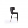 Manhattan Comfort Holguin 37" Counter Stool with Tufted Back Buttons in Grey Side