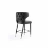 Manhattan Comfort Holguin 37" Counter Stool with Tufted Back Buttons in Grey - Manhattan Comfort Holguin 37" Counter Stool with Tufted Back Buttons in Grey