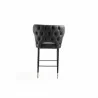 Manhattan Comfort Holguin 37" Counter Stool with Tufted Back Buttons in Grey Back - Manhattan Comfort Holguin 37" Counter Stool with Tufted Back Buttons in Grey Back