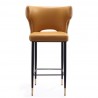Manhattan Comfort Holguin 37" Counter Stool with Tufted Back Buttons in Saddle Front