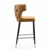 Manhattan Comfort Holguin 37" Counter Stool with Tufted Back Buttons in Saddle Side - Manhattan Comfort Holguin 37" Counter Stool with Tufted Back Buttons in Saddle Side