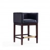 Manhattan Comfort Kingsley 34 in. Grey and Dark Walnut Beech Wood Counter Height Bar Stool
