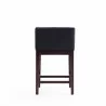 Manhattan Comfort Kingsley 34 in. Grey and Dark Walnut Beech Wood Counter Height Bar Stool Back - Manhattan Comfort Kingsley 34 in. Grey and Dark Walnut Beech Wood Counter Height Bar Stool Back