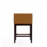 Manhattan Comfort Kingsley 34 in. Camel and Dark Walnut Beech Wood Counter Height Bar Stool Side