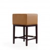 Manhattan Comfort Kingsley 34 in. Camel and Dark Walnut Beech Wood Counter Height Bar Stool 