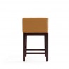 Manhattan Comfort Kingsley 34 in. Camel and Dark Walnut Beech Wood Counter Height Bar Stool Back